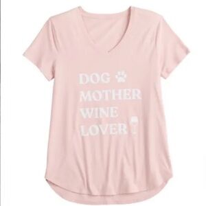 DOG MOTHER WINE LOVER Graphic Tee Size XL Women’s T-shirt Celebrate Together NWT